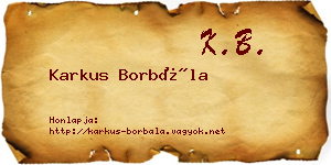 Karkus Borbála névjegykártya